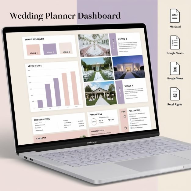 Wedding Planner Spreadsheet | Excel & Google Sheets | Budget, Timeline, Checklist, Guest List Organizer