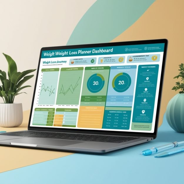 Weight Loss Tracker Template | BMI & Measurement Tracking | Daily, Weekly, Monthly Goals | Google Sheets