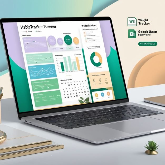 Habit Tracker Spreadsheet | Google Sheets Template | Daily, Weekly, Monthly Progress Tracker - Image 2