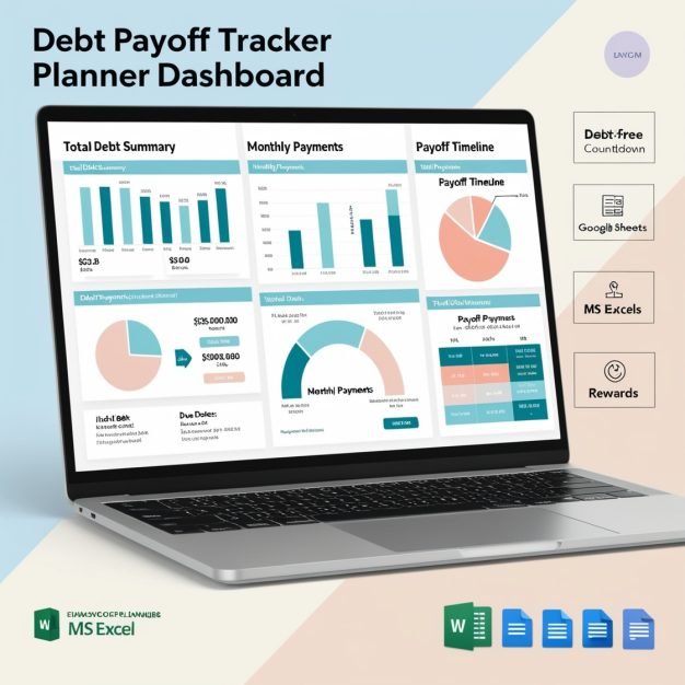 Debt Payoff Tracker Template | Excel & Google Sheets | Debt Snowball, Avalanche, Custom Strategies - Image 2