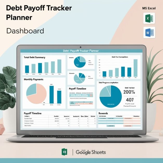 Debt Payoff Tracker Template | Excel & Google Sheets | Debt Snowball, Avalanche, Custom Strategies