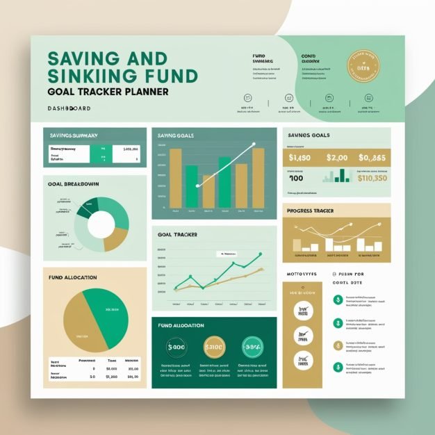 Savings & Sinking Funds Tracker Template | Excel & Google Sheets | Cash Savings Budget Planner